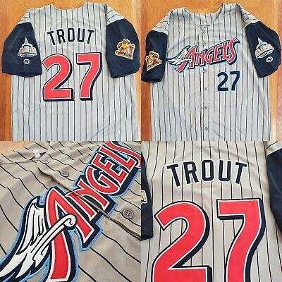 Men Custom MLB Los Angeles Angels 27 Trout white Jerseys
